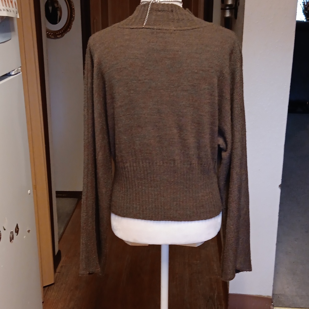 Brown Cropped Multi Colored Sweater - image 4